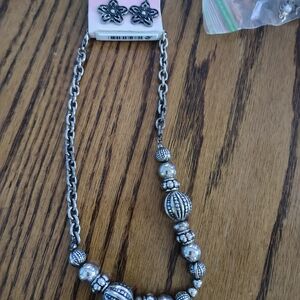 Blazin Roxx Silver-Tone Beaded Necklace